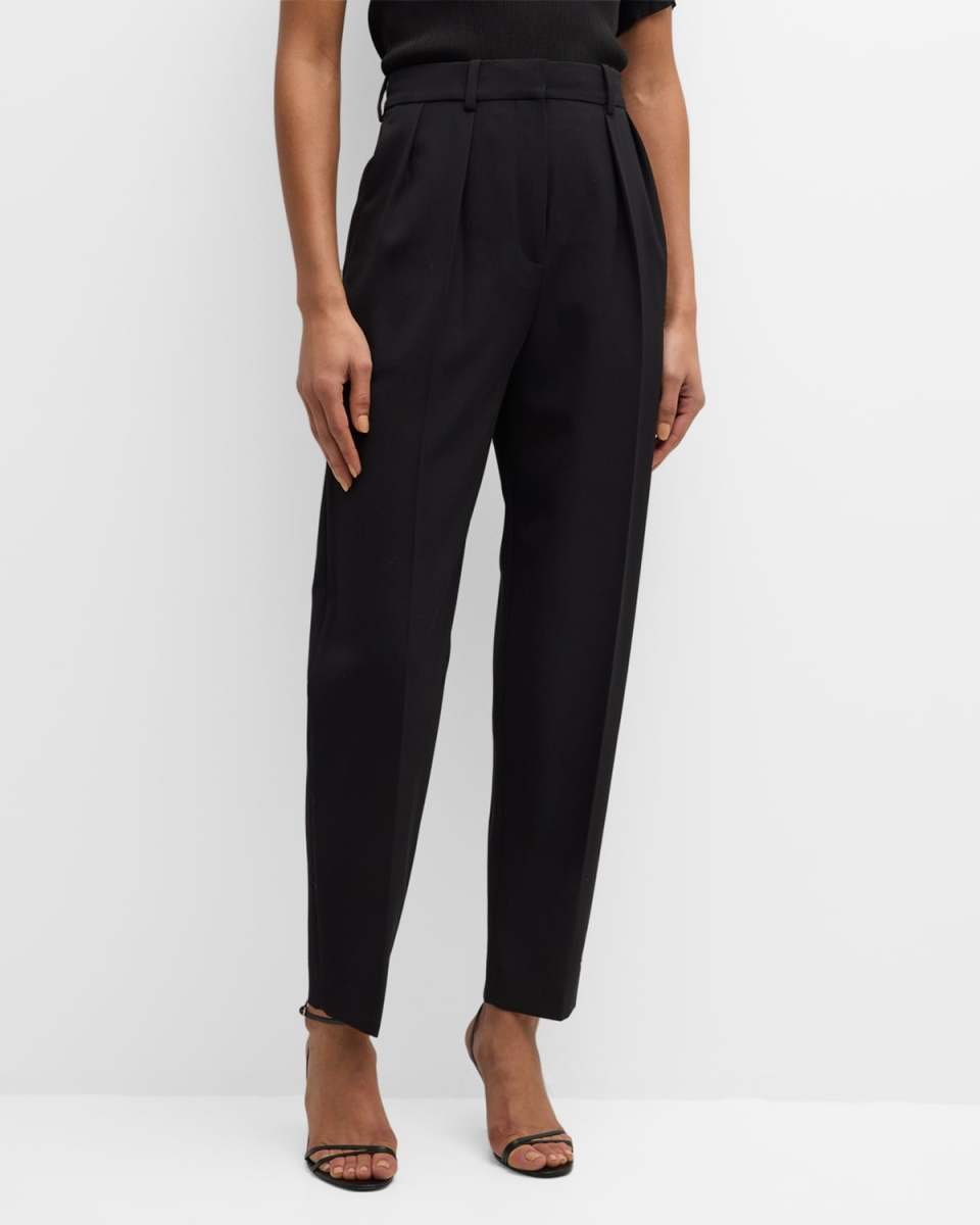 Corby Pleated Straight-Leg Wool Pants